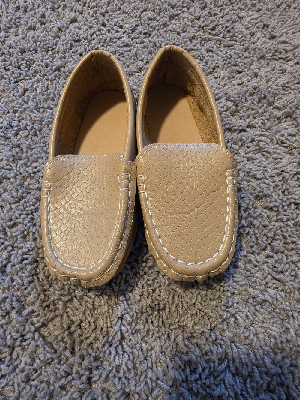 Kids Tan Slip-On Loafers